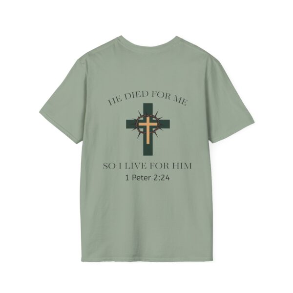 Faith-Inspired Unisex Softstyle T-Shirt | He Died For Me Design | Christian Apparel - Image 22