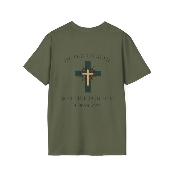 Faith-Inspired Unisex Softstyle T-Shirt | He Died For Me Design | Christian Apparel - Image 18