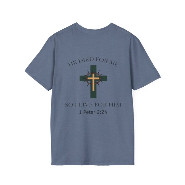 Faith-Inspired Unisex Softstyle T-Shirt | He Died For Me Design | Christian Apparel - Image 26